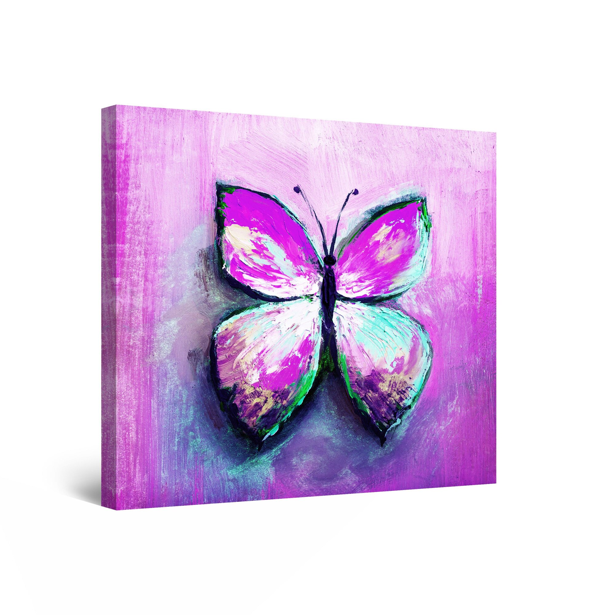 Tablou DualView Startonight Fluturele Violet, luminos in intuneric, 60 cm x 60 cm