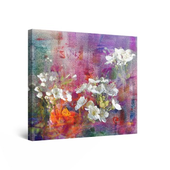 Tablou DualView Startonight Flori Albe, luminos in intuneric, 30 cm x 30 cm Tablou DualView Startonight Flori Albe, luminos in intuneric, 30 cm x 30 cm