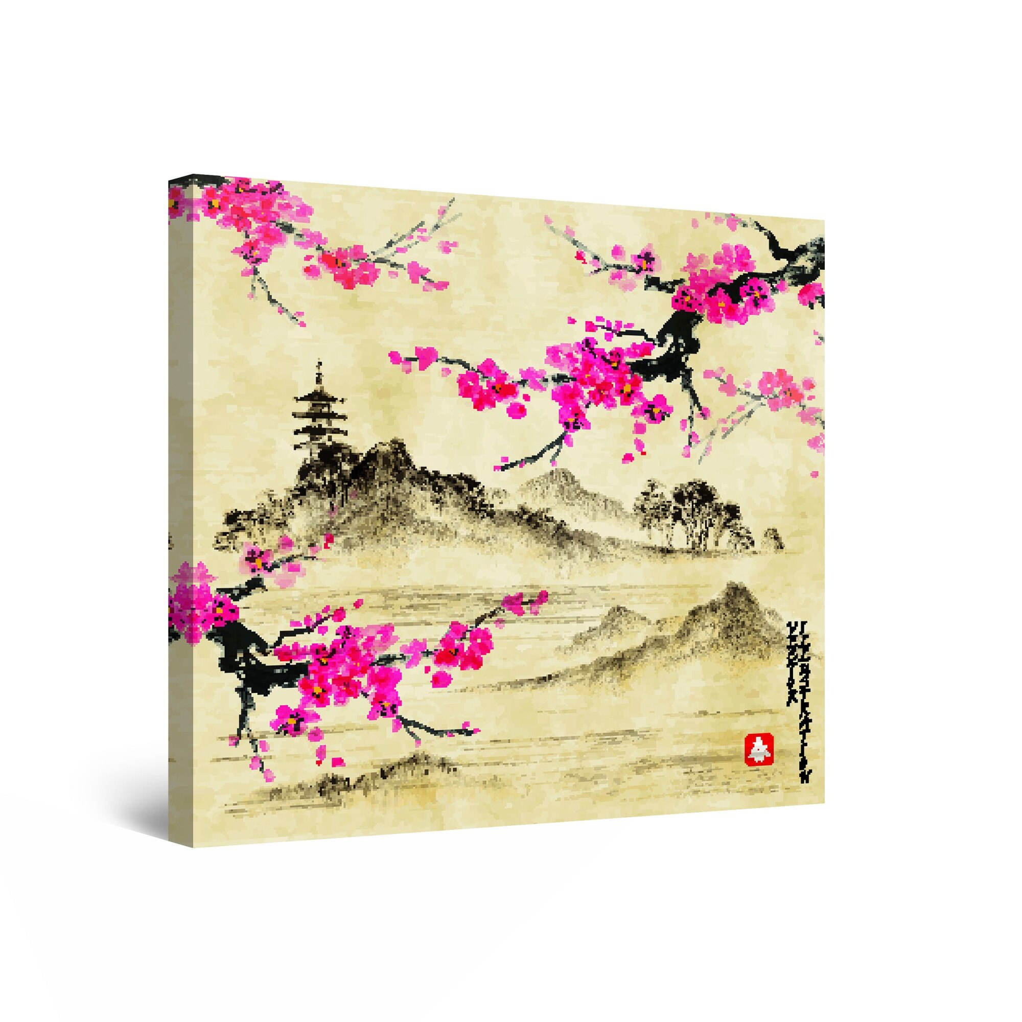 Tablou DualView Startonight Peisaj Asiatic, luminos in intuneric, 30 cm x 30 cm