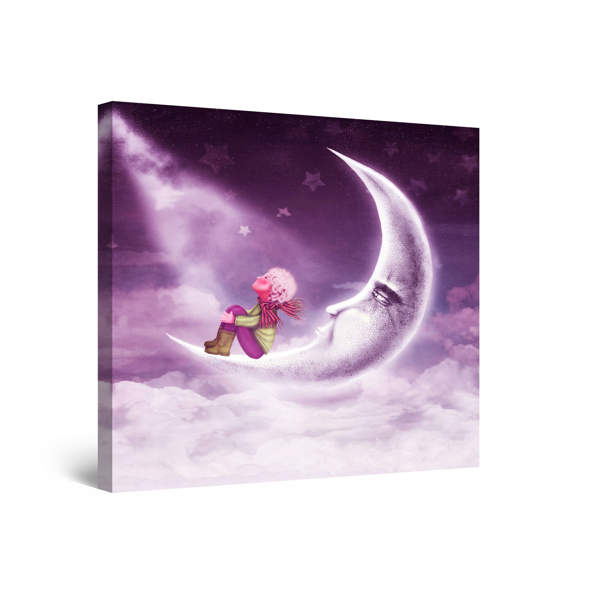 Tablou DualView Startonight Sus pe Luna, luminos in intuneric, 40 cm x 40 cm