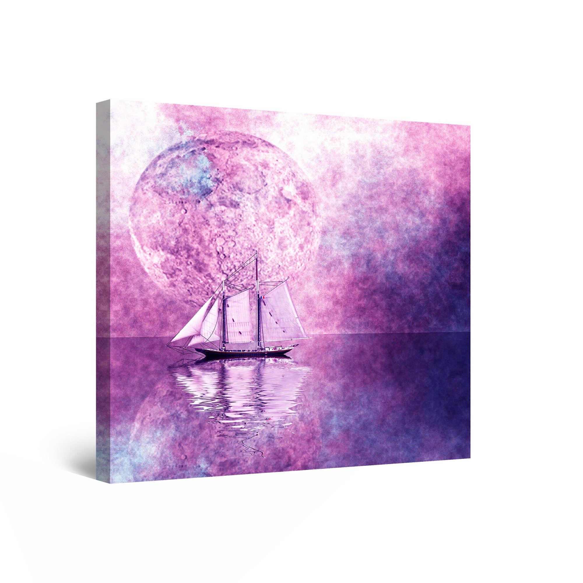 Tablou DualView Startonight Pe Ape Violet, luminos in intuneric, 40 cm x 40 cm