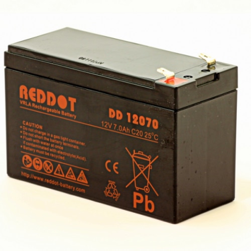 Acumulator stationar, plumb acid sigilat, VRLA, 12V 7Ah pentru UPS, barcute, lanterne, alarme, masinute, jucarii, borne F2 / T2