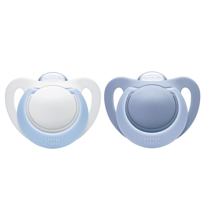 Set 2 suzete ortodontice din silicon Nuk Genius 730046, Multicolor 0-6 luni