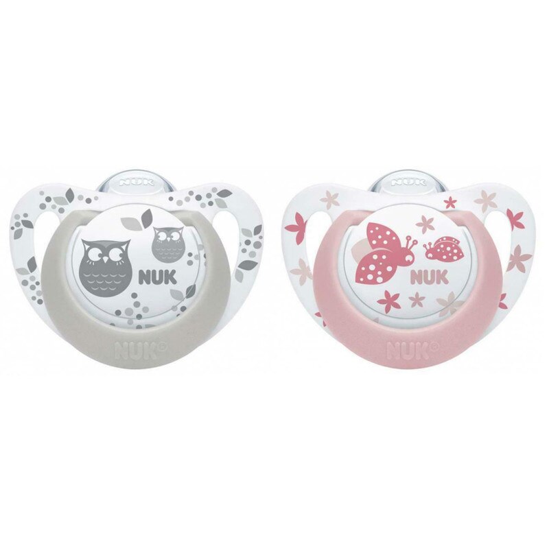Set 2 suzete ortodontice din silicon 0-6 luni Nuk Genius Color 730047, Multicolor