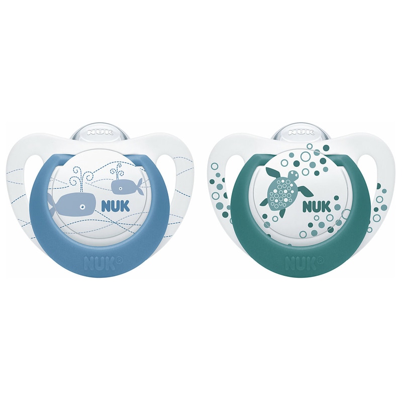 Set 2 suzete ortodontice din silicon Nuk Genius Color 736129-1, Multicolor 6-18 luni