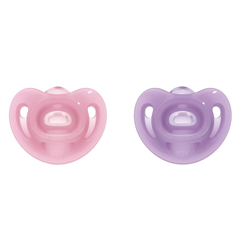 Set 2 suzete ortodontice din silicon Nuk Sensitive 730380, Multicolor 0-6 luni