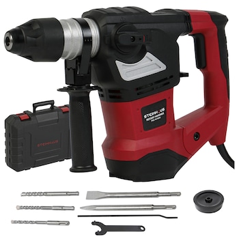 Ciocan rotopercutor Steinhaus PRO-RH1800, 1800W, 820 RPM, 7J, mandrina SDS-Plus, 4 functii, kitbox + 3 burghie, dalta, spit Ciocan rotopercutor Steinhaus PRO-RH1800, 1800W, 820 RPM, 7J, mandrina SDS-Plus, 4 functii, kitbox + 3 burghie, dalta, spit
