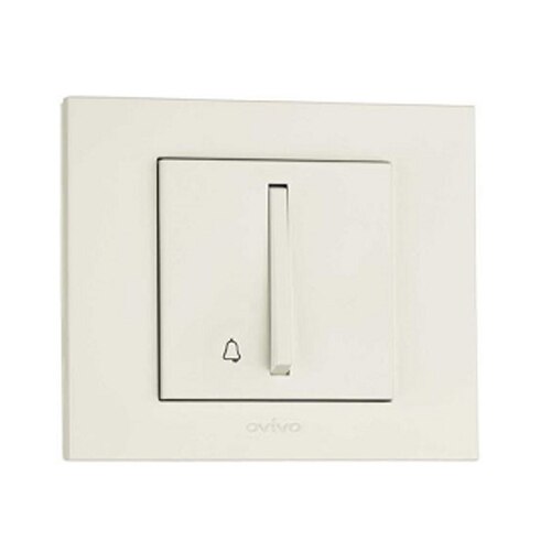 Buton sonerie OVIVO GranoSlim alb si rama