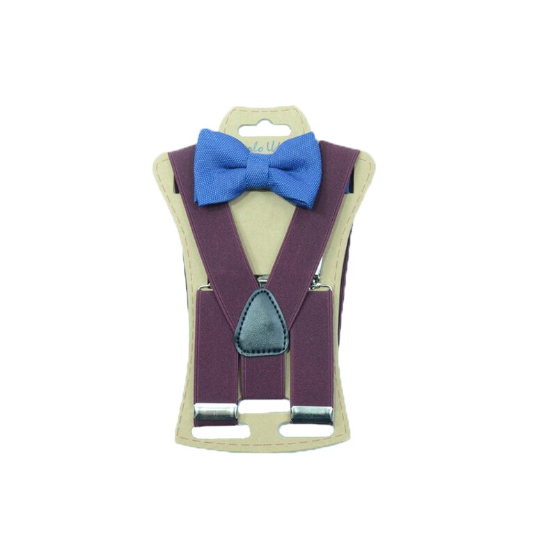 Set doua piese bretele si papion copii Topgal BRT-005, Visiniu, Universal