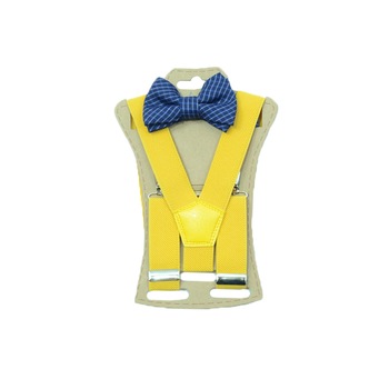 Set doua piese bretele si papion copii Topgal BRT-011, Galben, Universal Set doua piese bretele si papion copii Topgal BRT-011, Galben, Universal