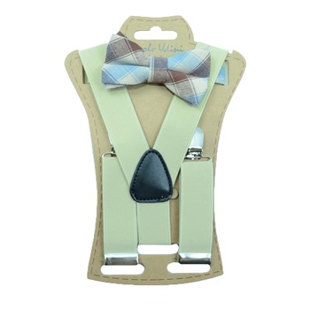 Set doua piese bretele si papion copii Topgal BRT-013, Crem, Universal Set doua piese bretele si papion copii Topgal BRT-013, Crem, Universal