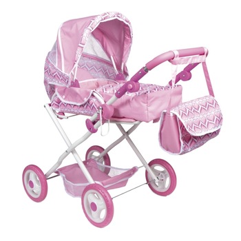 Carucior Landou 4in1 papusi, Roz, 40x58 cm Carucior Landou 4in1 papusi, Roz, 40x58 cm