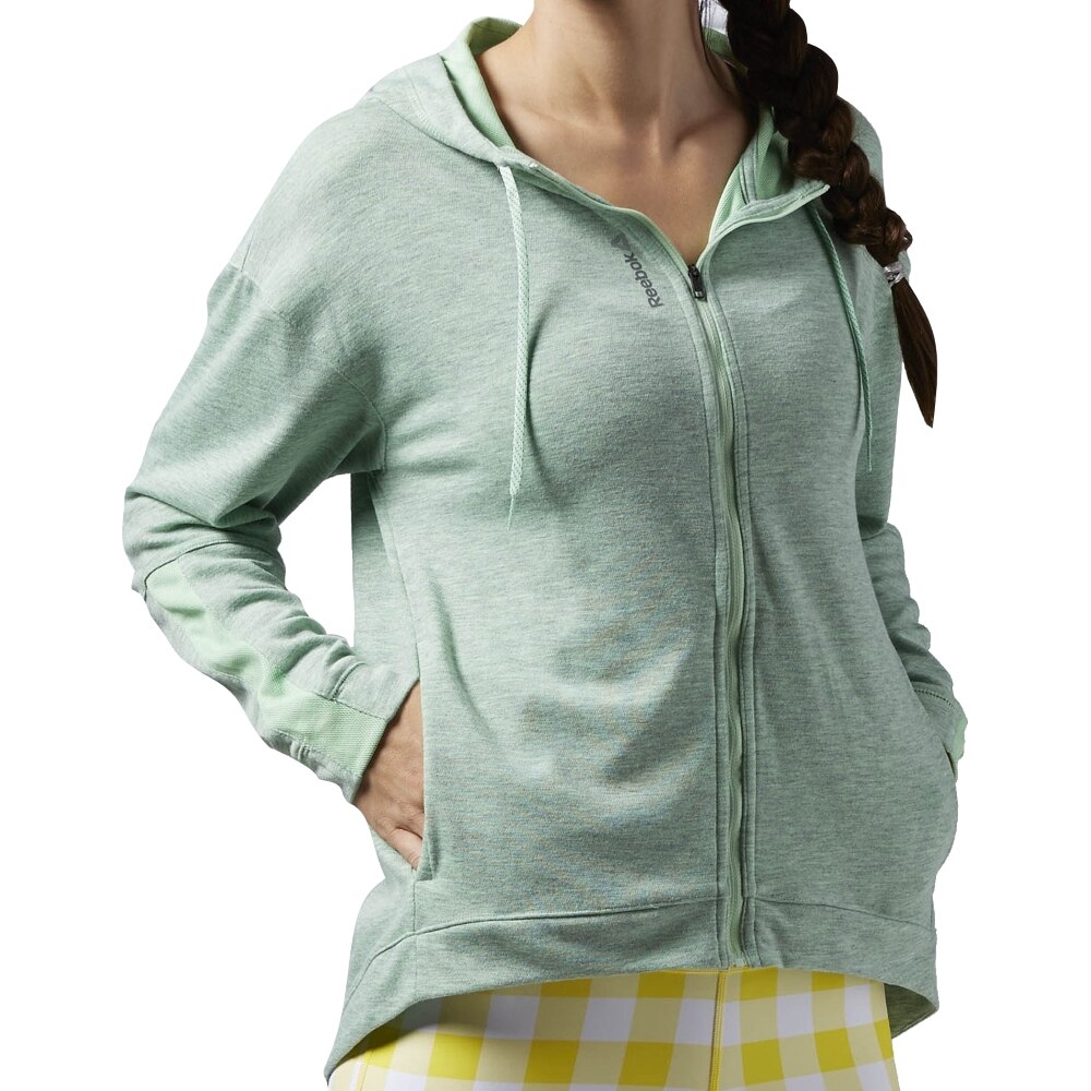 Hanorac Reebok Workout Ready Full Zip pentru femei, Verde