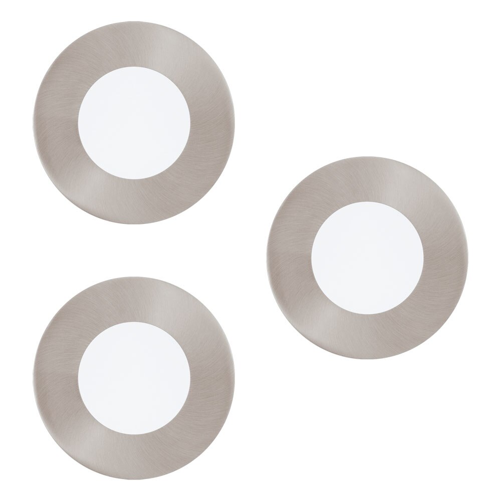 Set spot incastrat FUEVA 1, 94734, LED, 3X2,7W, Ø 85, 900 Lumeni, 3000 K (Calda), Metal turnat / Nichel satinat
