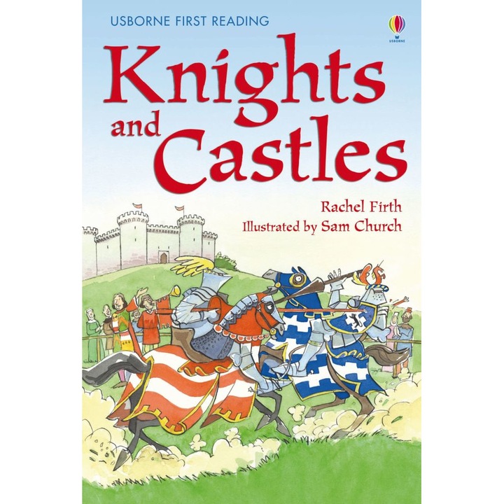 Carte de citit "Knights and castles", cartonata cu semn de carte de Rachel Firth, 4 ani+, Usborne