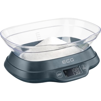 Cantar de bucatarie ECG KV 1120 SM, 5 Kg, functie TARA, precizie 1 g, bol gradat 1.2 L, Gri Cantar de bucatarie ECG KV 1120 SM, 5 Kg, functie TARA, precizie 1 g, bol gradat 1.2 L, Gri