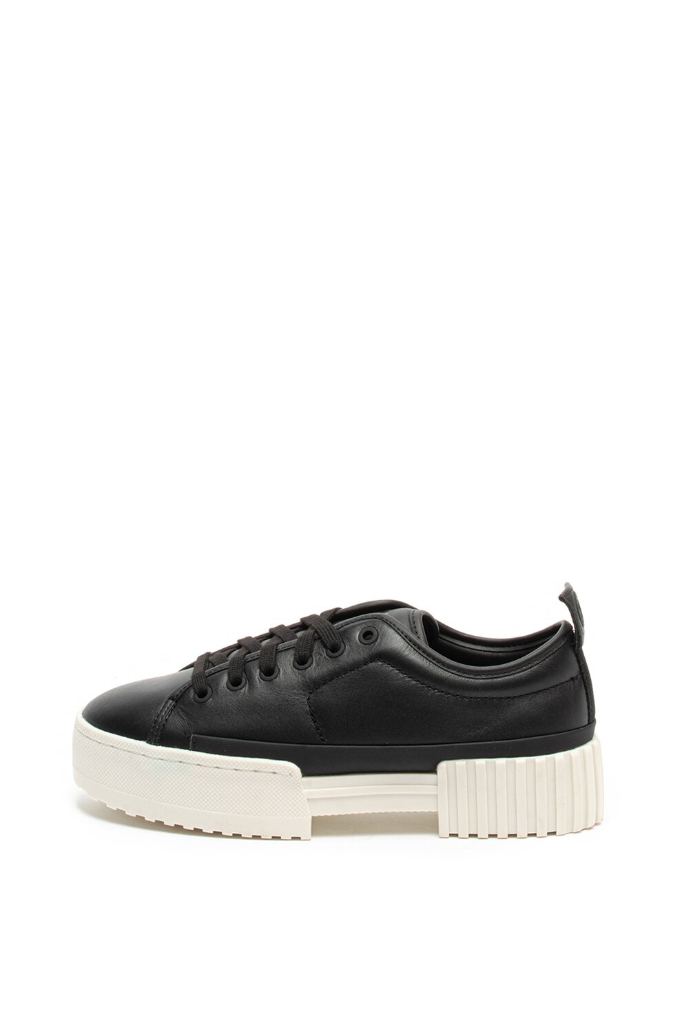 Diesel, Pantofi sport flatform de piele Merley, Negru, 38