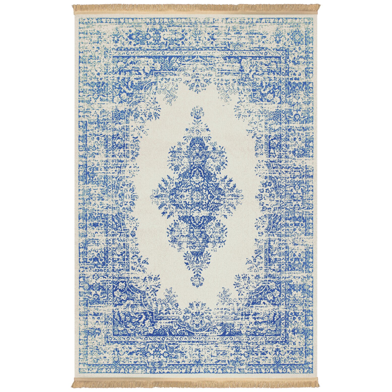 Covor Colaris, Persan , 100618, Dimensiune 1.2X1.8, 1.7milioane nod/mp, Matase Artificiala Albastru, Design Modern , Antialergic