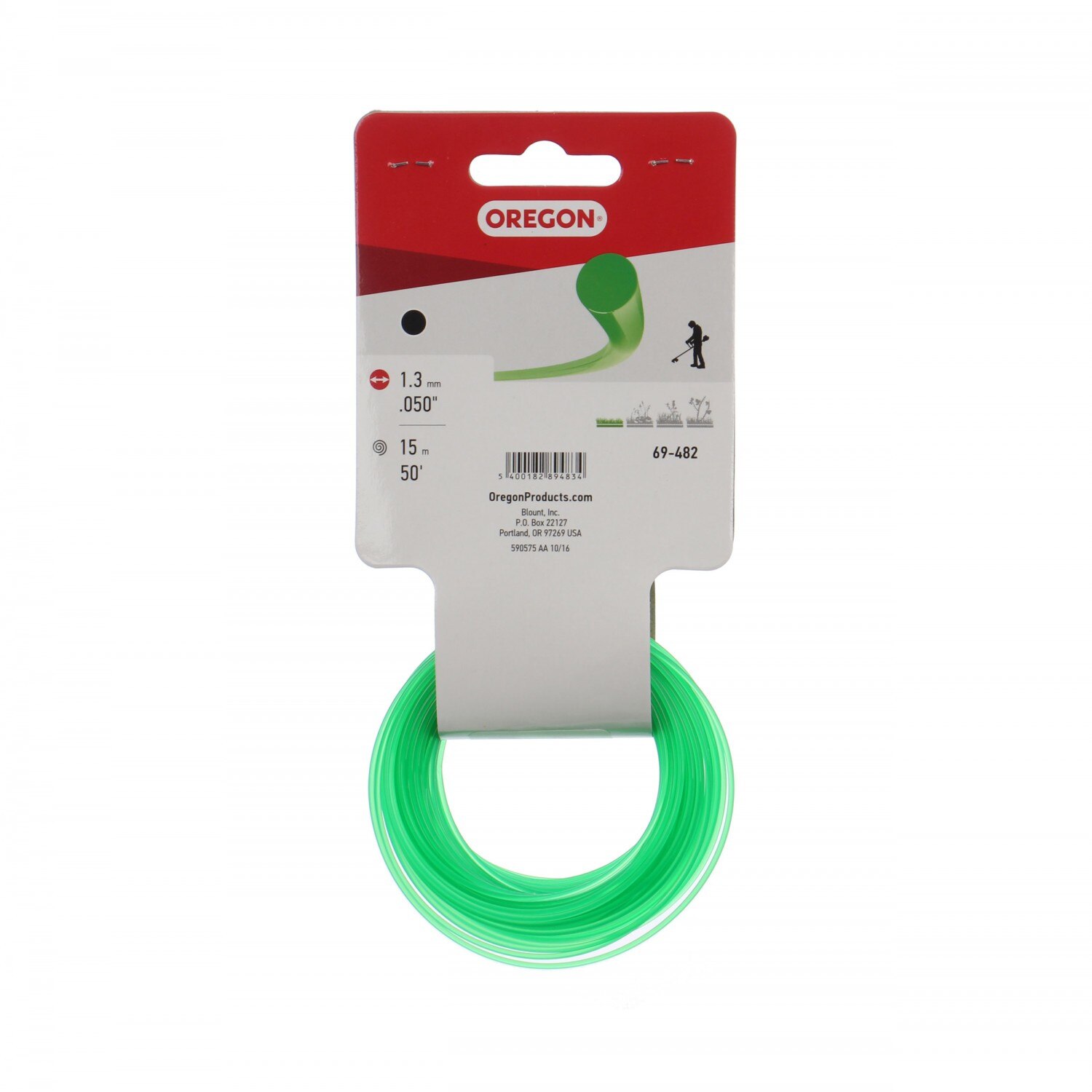 Fir motocoasa EVO Trimmy Oregon, profil rotund, PVC, 1.7 mm x 15 m, verde