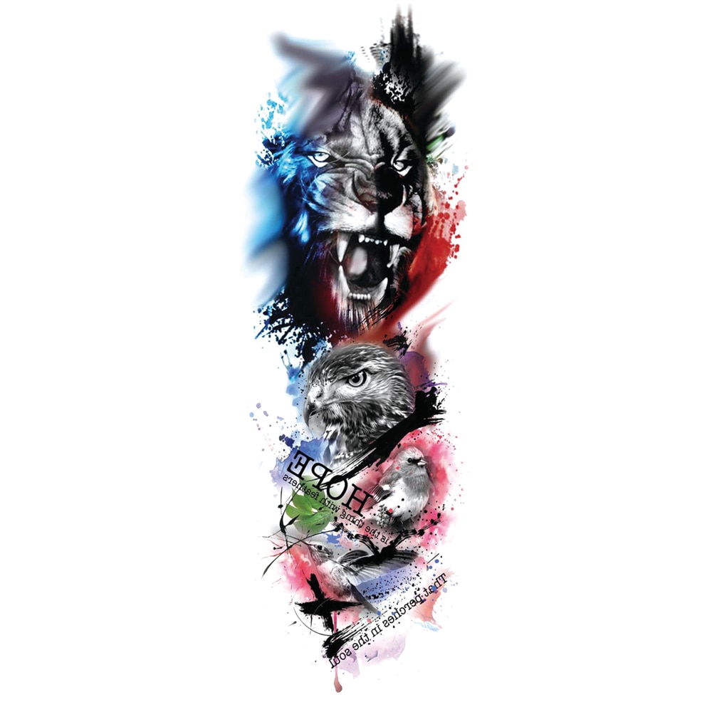 Tatuaj temporar pentru brate sau picioare monocrom, big zise 48 x 17 cm, #T/089 - Tattoo Temporary Phuture®