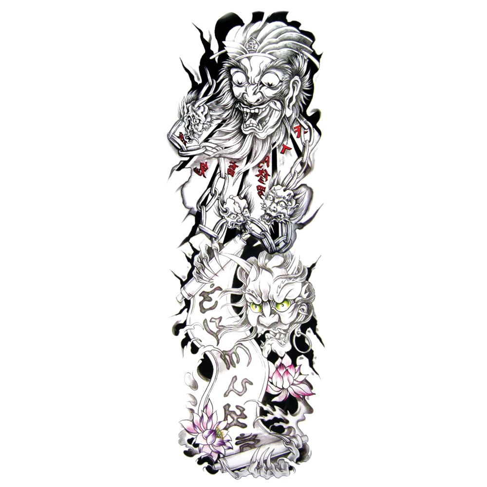 Tatuaj temporar pentru brate sau picioare monocrom, big zise 48 x 17 cm, #T/093 - Tattoo Temporary Phuture®