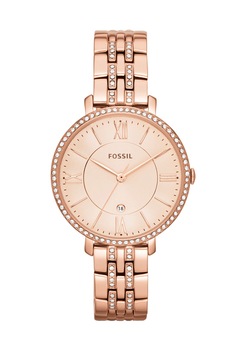 Fossil, Ceas decorat cu cristale Jacqueline, Auriu rose Fossil, Ceas decorat cu cristale Jacqueline, Auriu rose