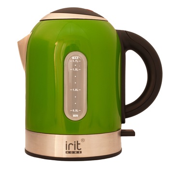 Fierbator Irit IR-1323, 2200 W, 1.7 l, Carcasa Inox, Oprire automata, baza rotativa 360°, Verde Fierbator Irit IR-1323, 2200 W, 1.7 l, Carcasa Inox, Oprire automata, baza rotativa 360°, Verde