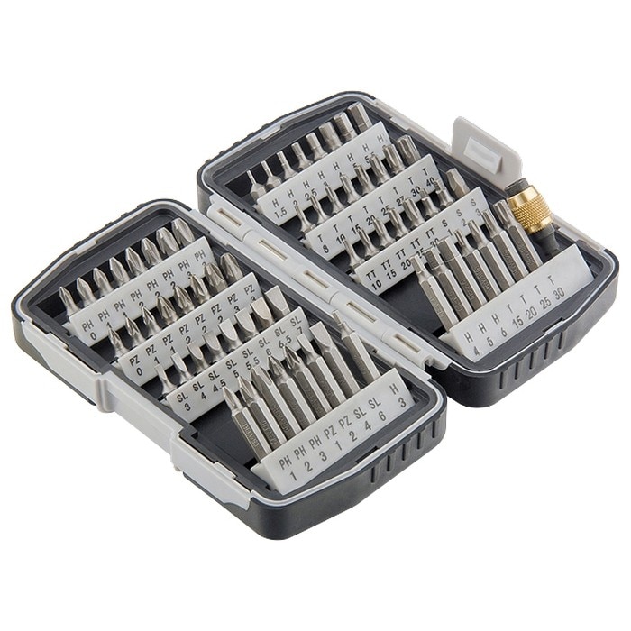 Set biti, adaptor magnetic, 64 piese in cutie de plastic, MTX Profesional