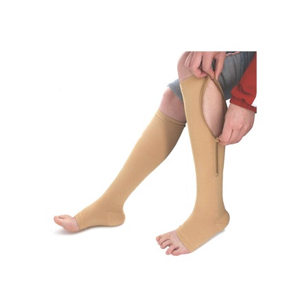 Sosete compresive cu fermoar unisex, crem, marimea S/M