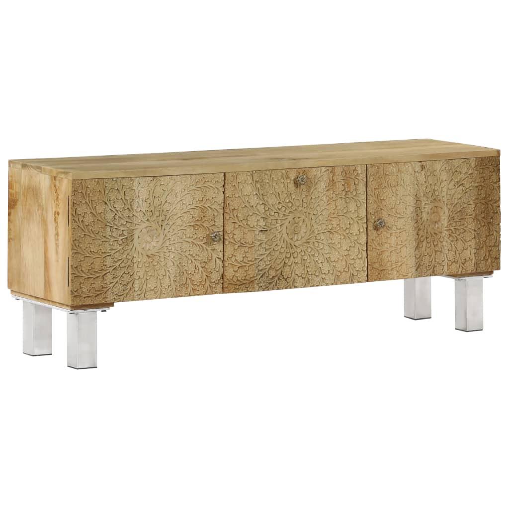 Comoda TV din lemn de mango, vidaXL, Maro, 118 x 30 x 45 cm