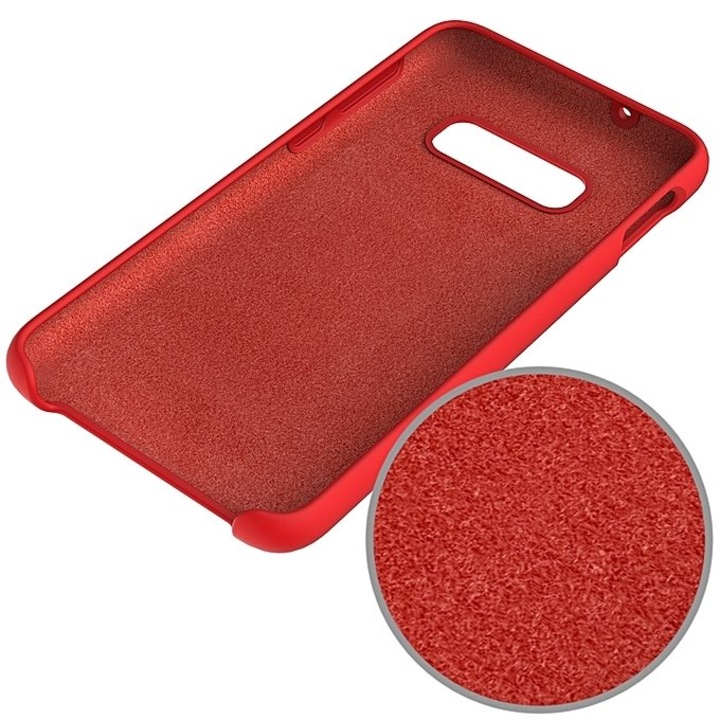 Калъф за телефон Silicone Flexible Rubber за Samsung Galaxy S10e, червен
