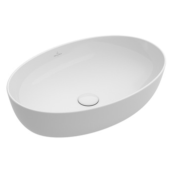 Lavoar pe blat oval Artis, 61 cm, alb, tehnologie Titanceram Lavoar pe blat oval Artis, 61 cm, alb, tehnologie Titanceram