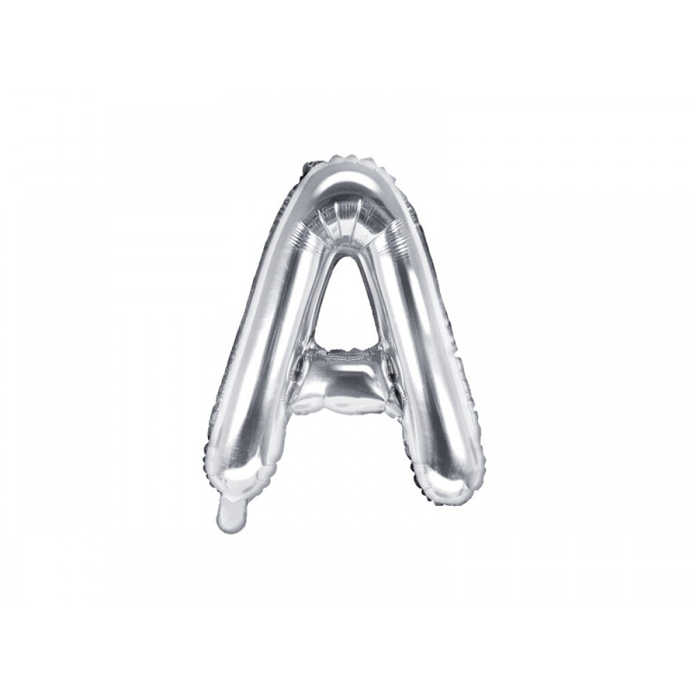 Balon folie metalizata litera A, Argintiu, 35cm