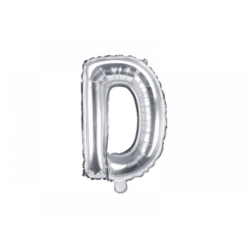 Balon folie metalizata litera D, Argintiu, 35cm Balon folie metalizata litera D, Argintiu, 35cm