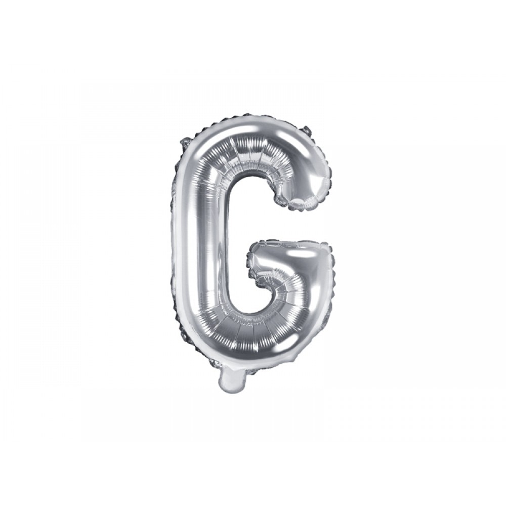 Balon folie metalizata litera G, Argintiu, 35cm