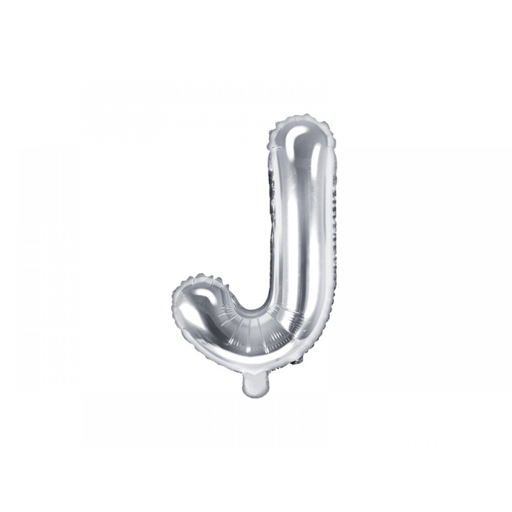Balon folie metalizata litera J, Argintiu, 35cm