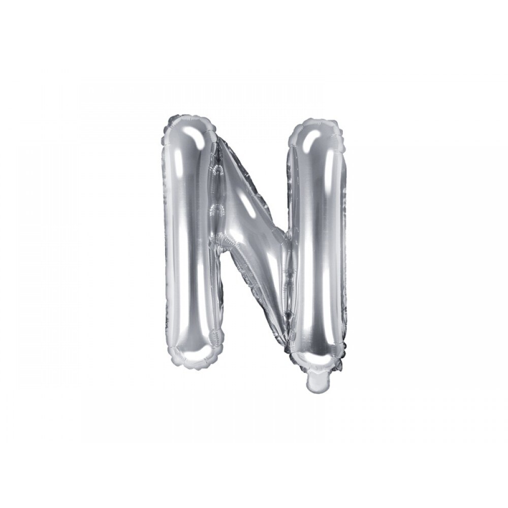Balon folie metalizata litera N, Argintiu, 35cm