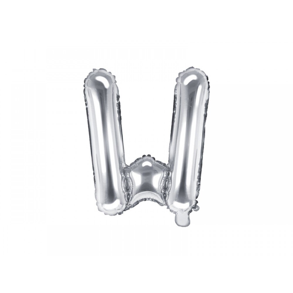 Balon folie metalizata litera W, Argintiu, 35cm
