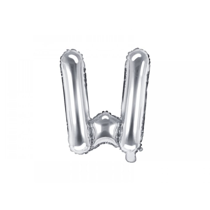 Балон от метално фолио буква W, сребрист, 35 см