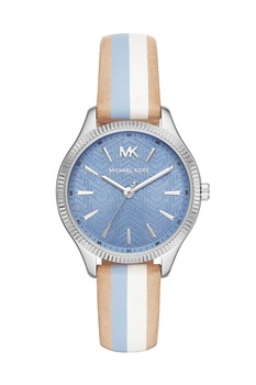 Michael Kors, Ceas cu o curea de piele, cu dungi, Multicolor Michael Kors, Ceas cu o curea de piele, cu dungi, Multicolor