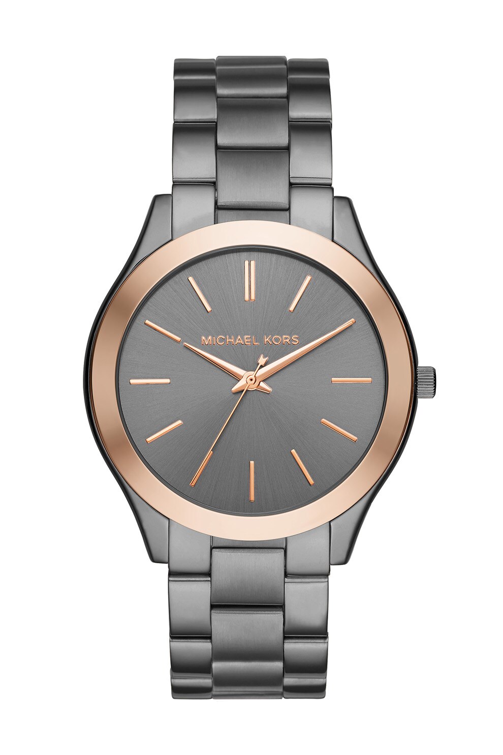 Michael Kors, Ceas quartz analog de otel inoxidabil, Gri hematit/Auriu