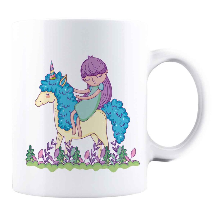 Cana alba personalizata. IMC. "UNICORN". Ceramica. 330 ml.