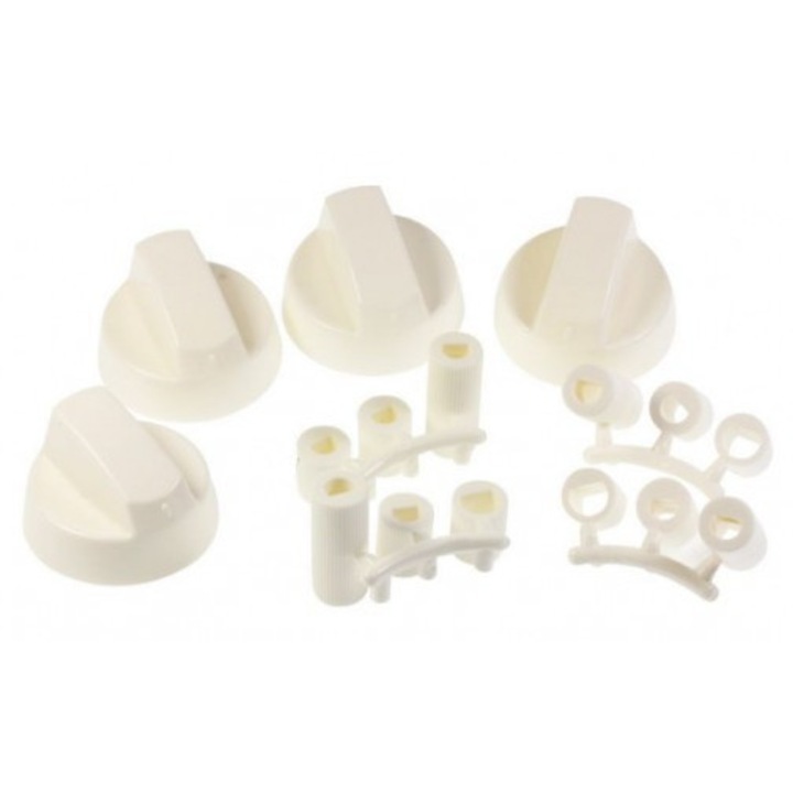 Buton aragaz Universal set 4 buc, culoare alb