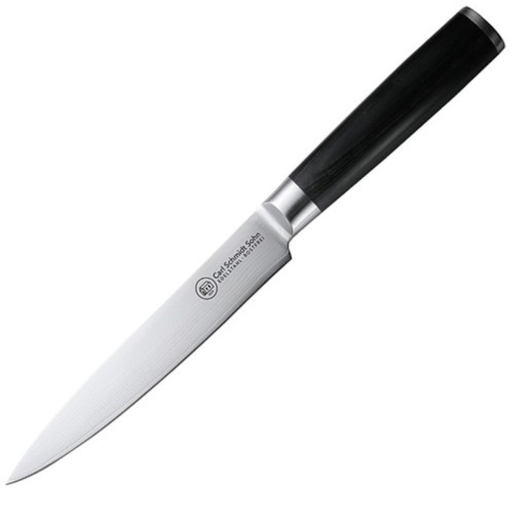 Carl Schmidt Sohn Konstanz szeletelő kés, damaszkuszi acél 67 réteg, keménység HRC 62, penge 18 cm