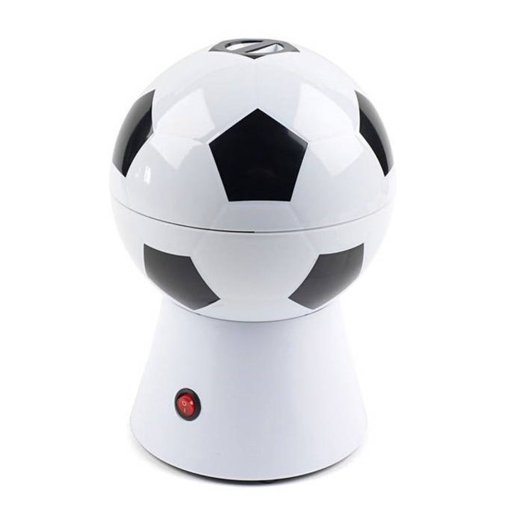 Aparat de facut popcorn in forma de minge de fotbal, alb