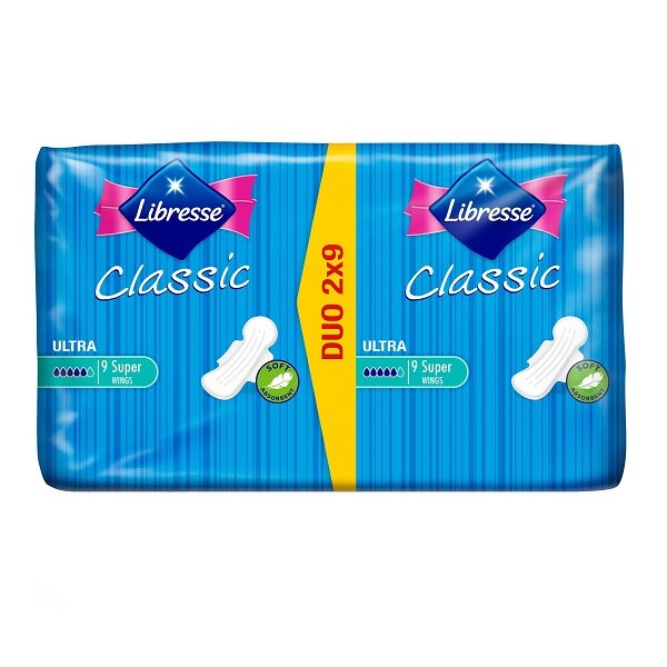 Absorbante, Libresse Classic Ultra Super Wings Duo, 18 buc/set