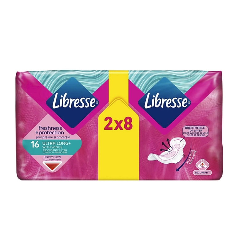 Дамски превръзки Libresse Long, Ултра тънки, 16 бр - eMAG.bg