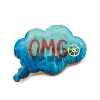 Brosa LEMN OMG 481, 45mm, Multicolor Brosa LEMN OMG 481, 45mm, Multicolor