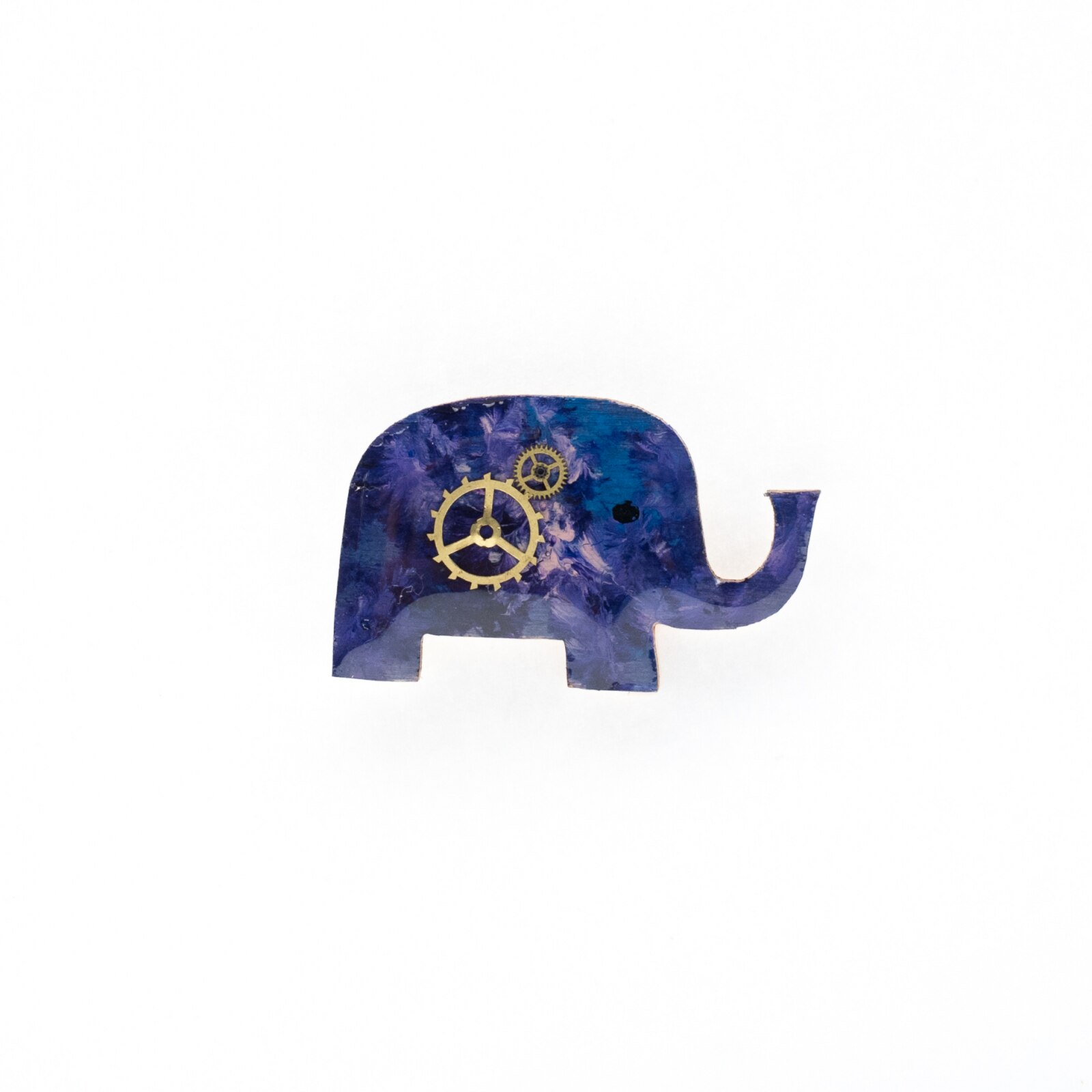 Brosa Lemn Albastra Elefant 206, 45mm, Albastru