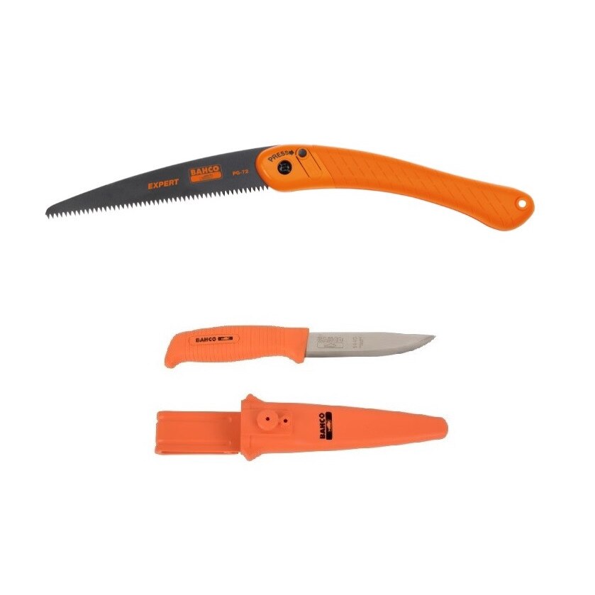 Set cutit utilitar si fierastrau bushcraft Bahco, CBS103